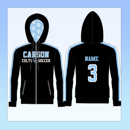 Carson Colts Soccer Zip Up Black